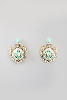 Two Tone Finish Kundan Polki & Beaded Necklace Set