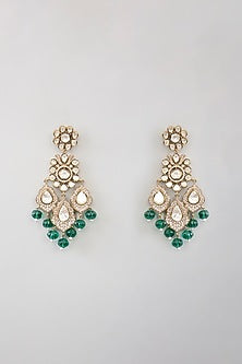 Two Tone Finish Kundan Polki & Beaded Necklace Set