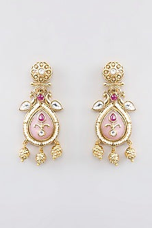 Gold Finish Kundan Polki & Beaded Necklace Set