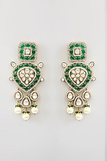 Gold Finish Kundan Polki & Beaded Necklace Set