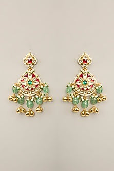 Gold Finish Kundan Polki & Pearl Necklace Set