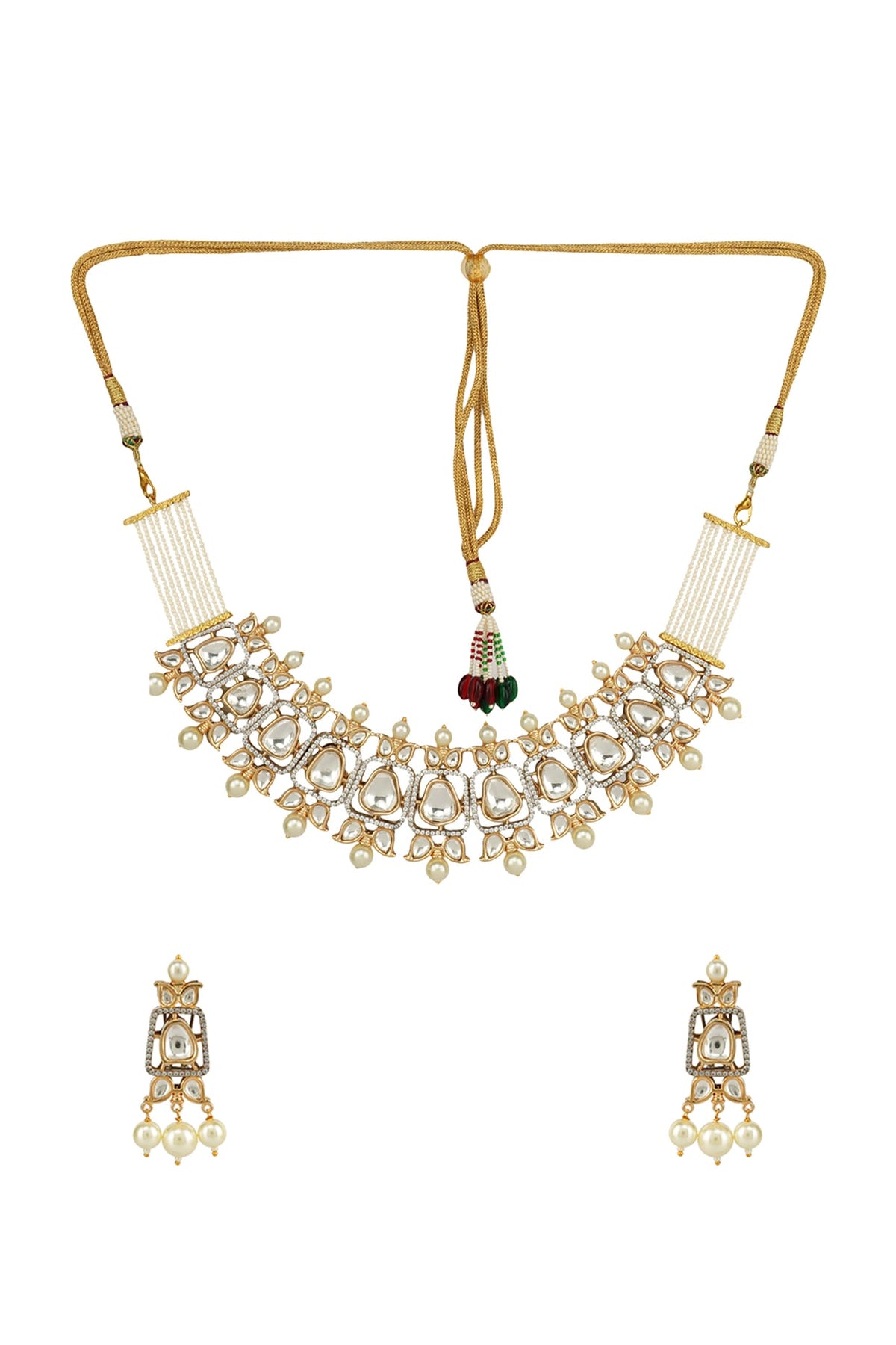 Gold Plated Pearl Necklace Set