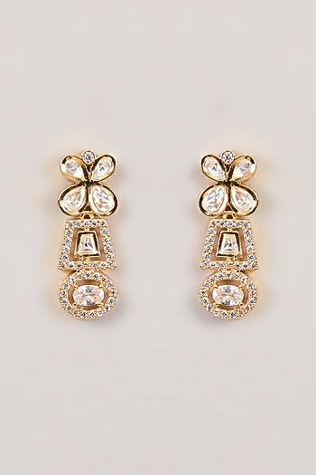 Two-Tone Finish Pink Zircon Necklace Set