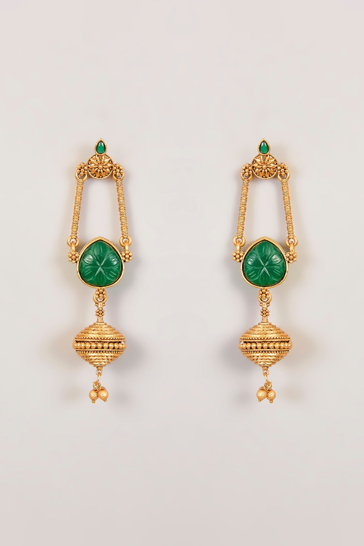 Gold Finish Multi-Colored Beaded Hoop Earrings
