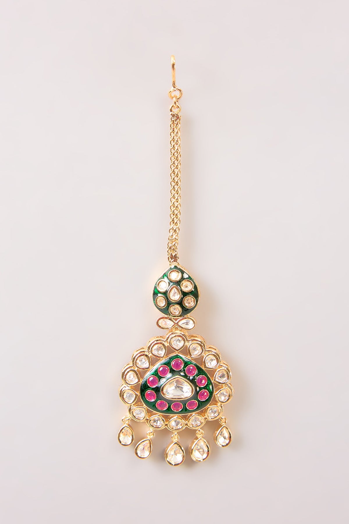 Two-Tone Finish Multi-Colored Stone Necklace Set