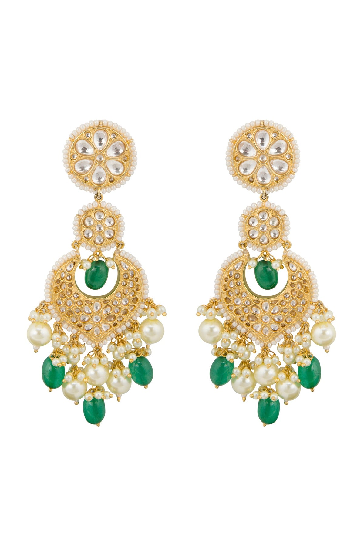 Gold Finish Chandbali Earrings