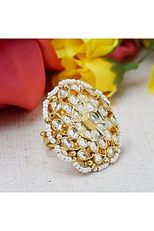 Gold Plated Kundan Ring