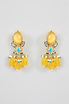 Gold Finish Kundan Polki Necklace Set