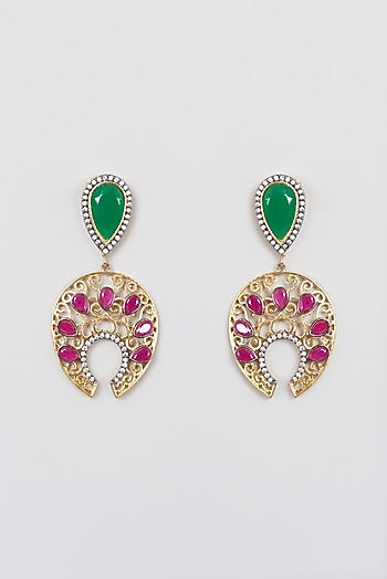 Gold Plated Kundan Polki Dangler Earrings