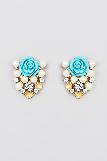 Gold Plated Kundan Polki Dangler Earrings