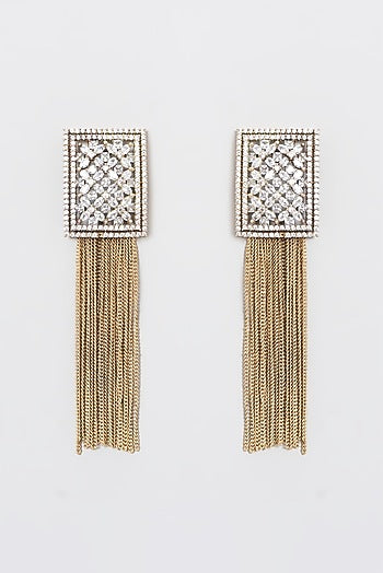 Gold Plated Zircon Dangler Earrings