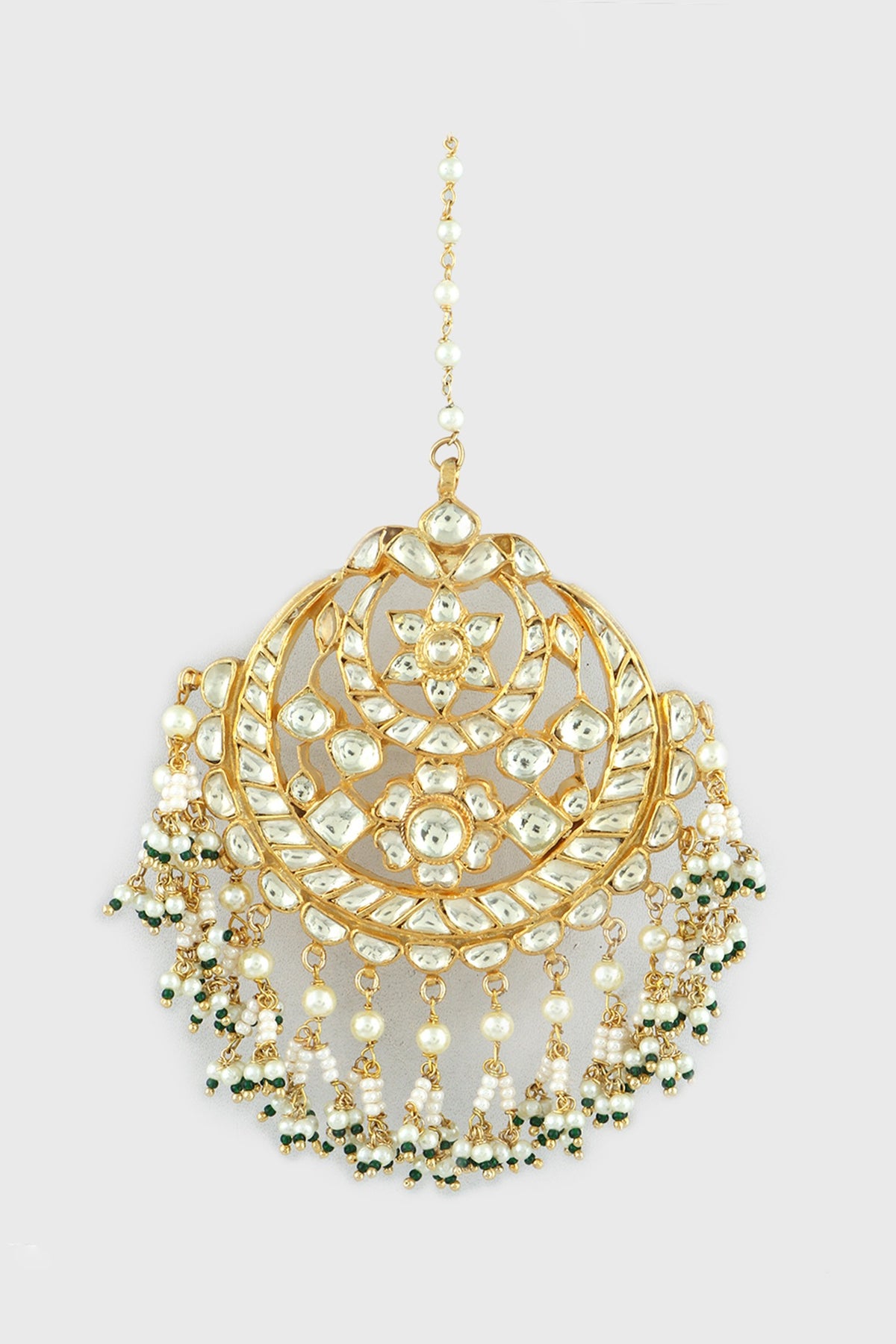 Gold Plated Kundan Polki Mang Tikka