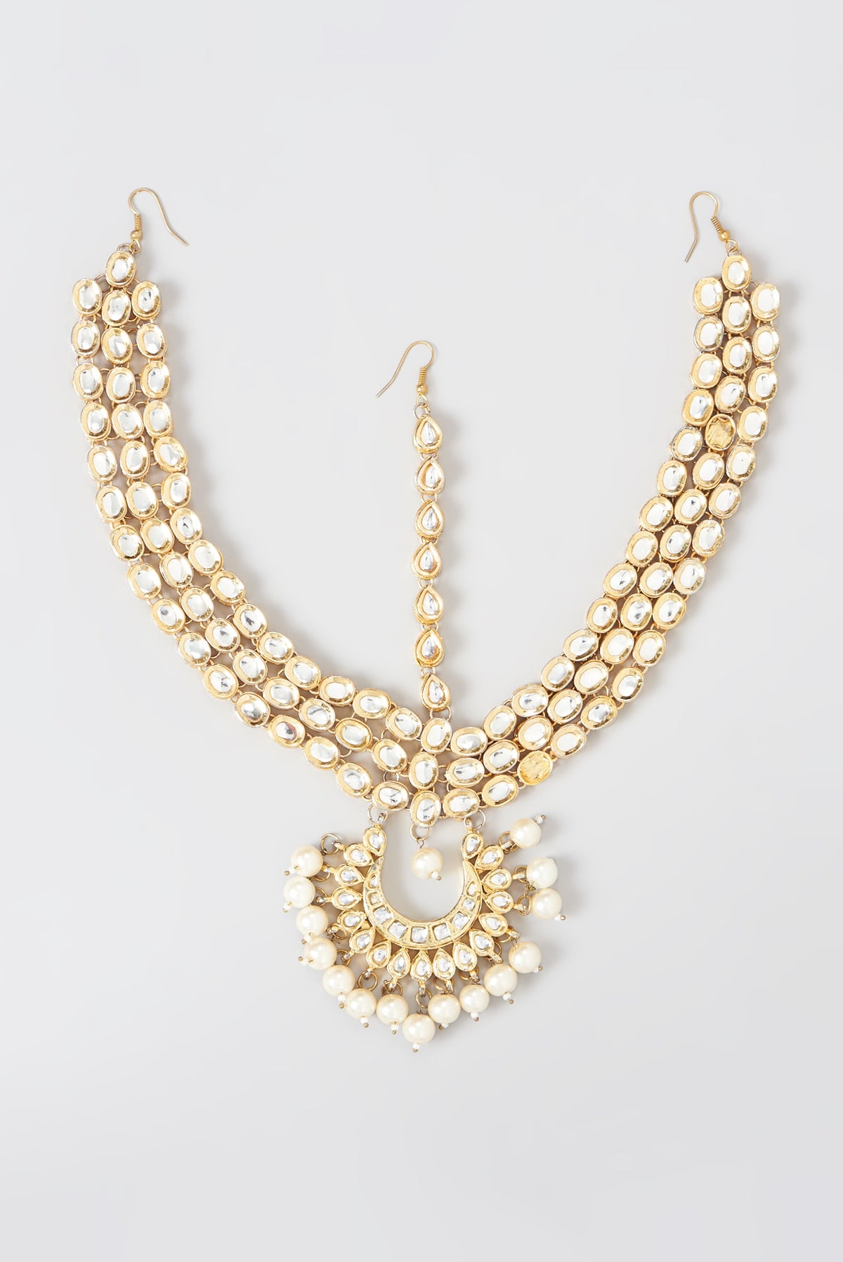 Gold Plated Kundan Polki Mathapatti