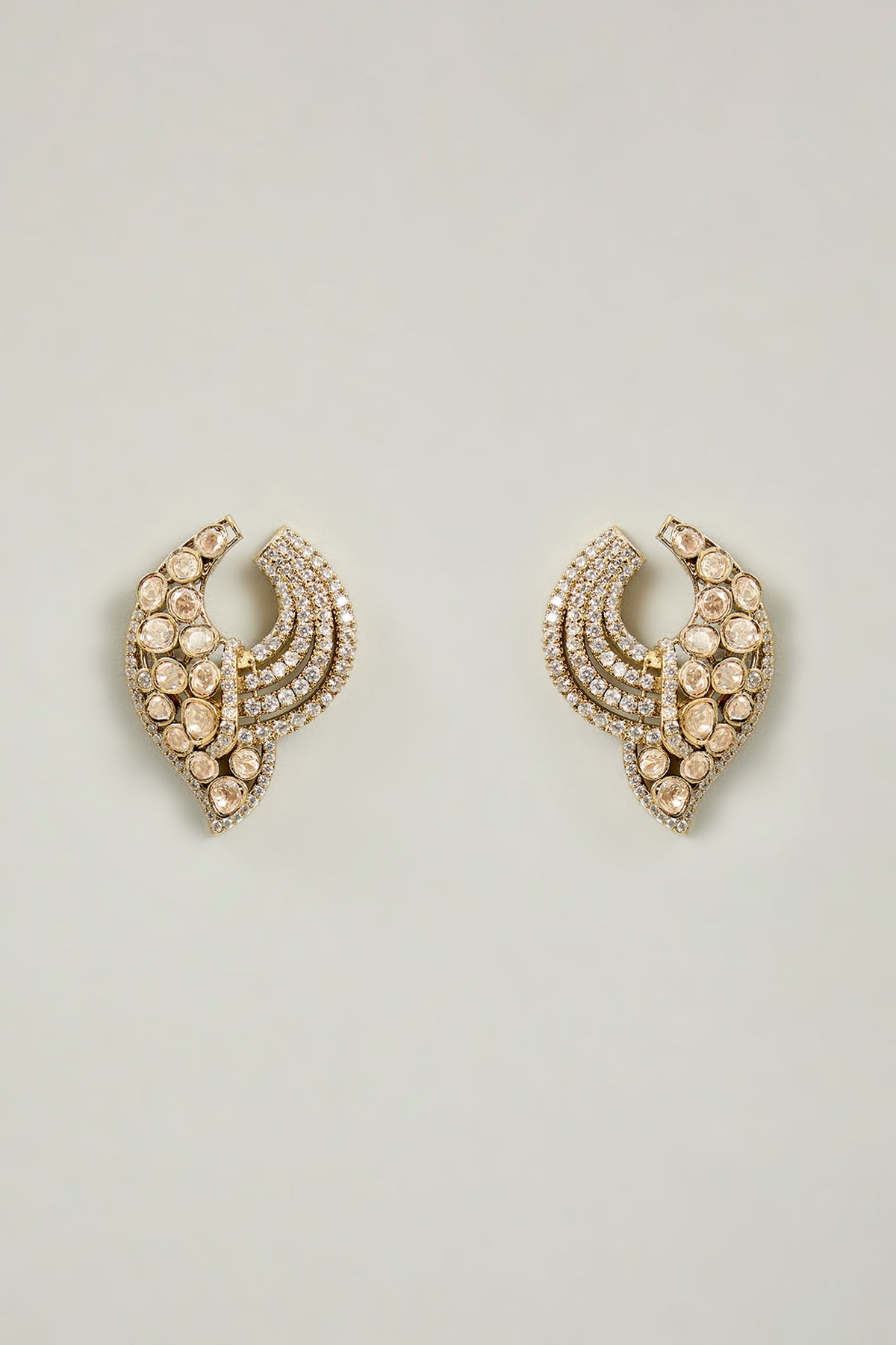 Gold Finish Beaded Dangler Earrings