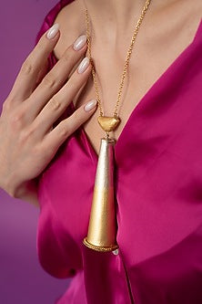 Gold Finish Statement Necklace