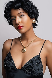 Gold Finish Brass Necklace Set