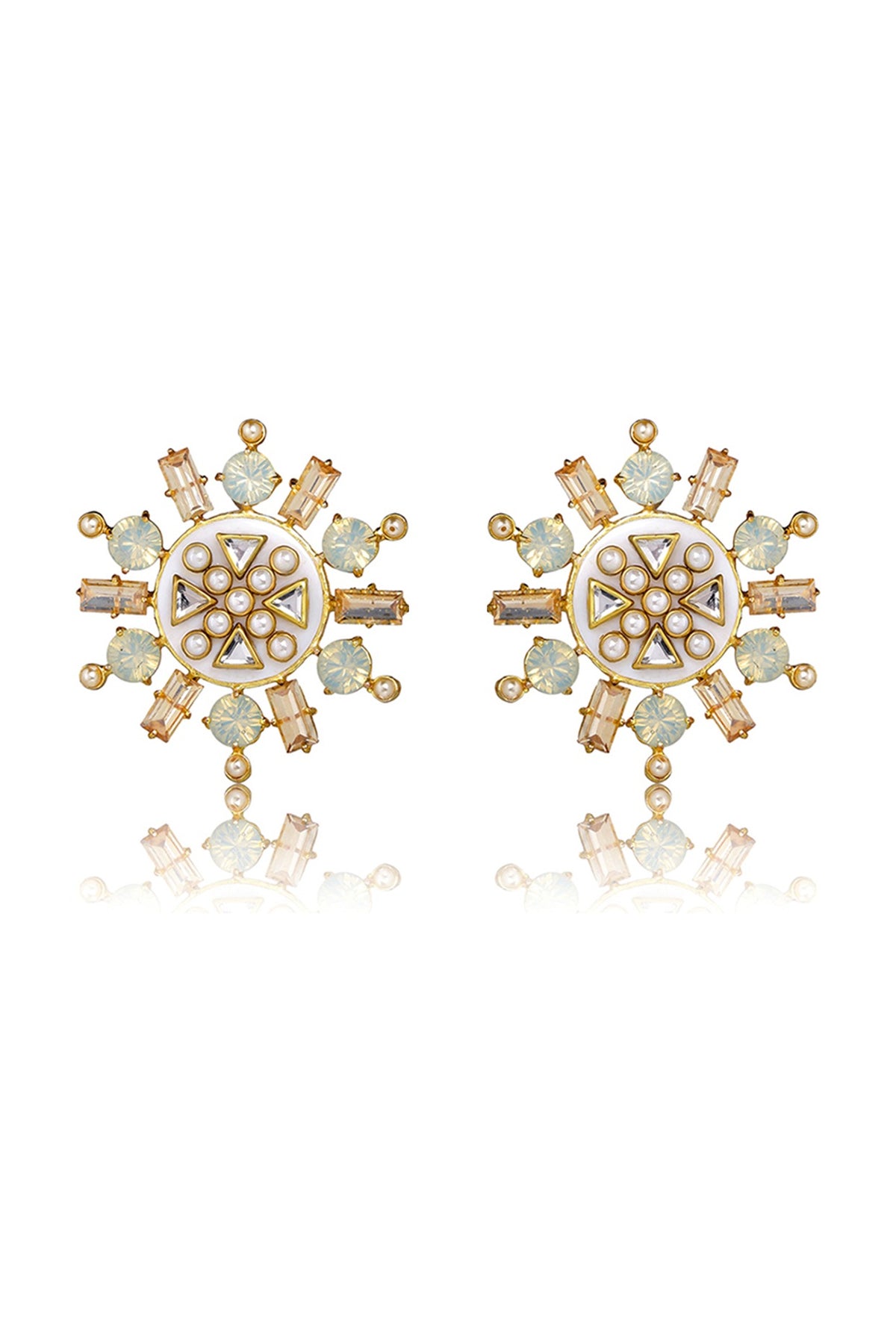 Gold Finish Kundan Stud Earrings