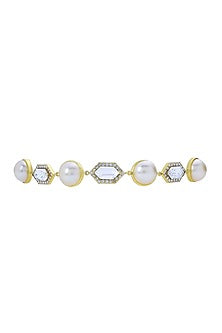 Gold Finish Crystal Choker Necklace