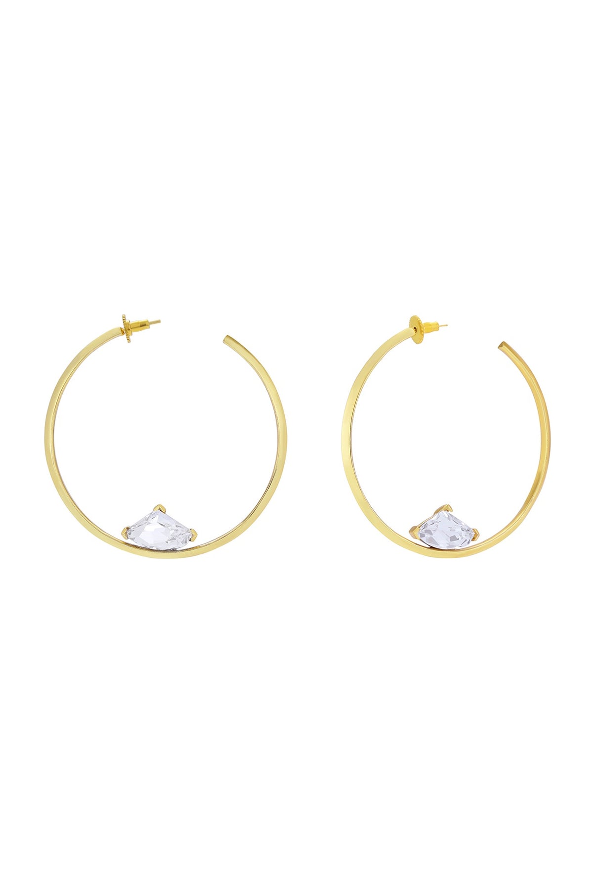 Gold Plated Swarovski Crystal Hoop Earrings