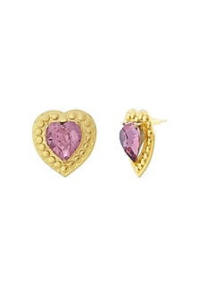 Gold Plated Swarovski Crystal Heart Earrings
