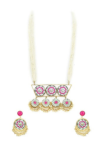 Gold Finish Pendant Necklace Set