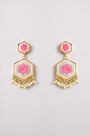 Multi-Colored Seed Pearl Dangler Earrings