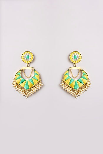 Multi-Colored Seed Pearl Dangler Earrings