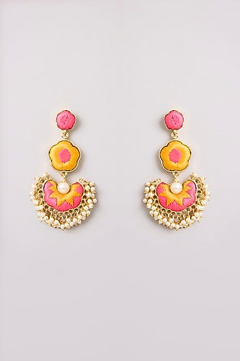 Multi-Colored Seed Pearl Dangler Earrings