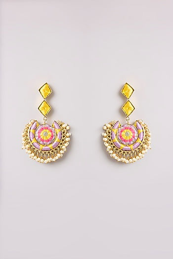 Multi-Colored Seed Pearl Dangler Earrings