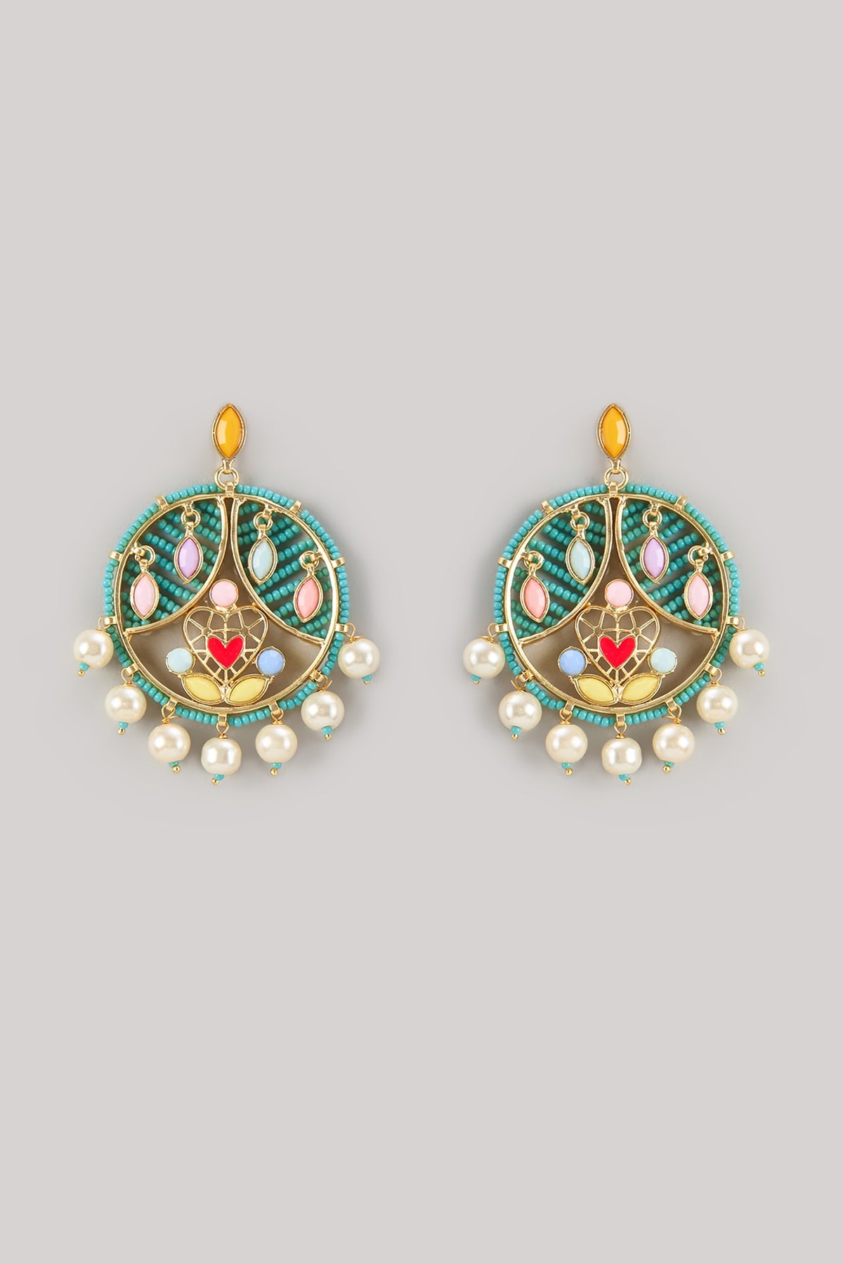 Multi-Colored Beaded Dangler Earrings