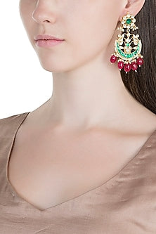 Gold Plated Pachi Kundan & Stone Earrings