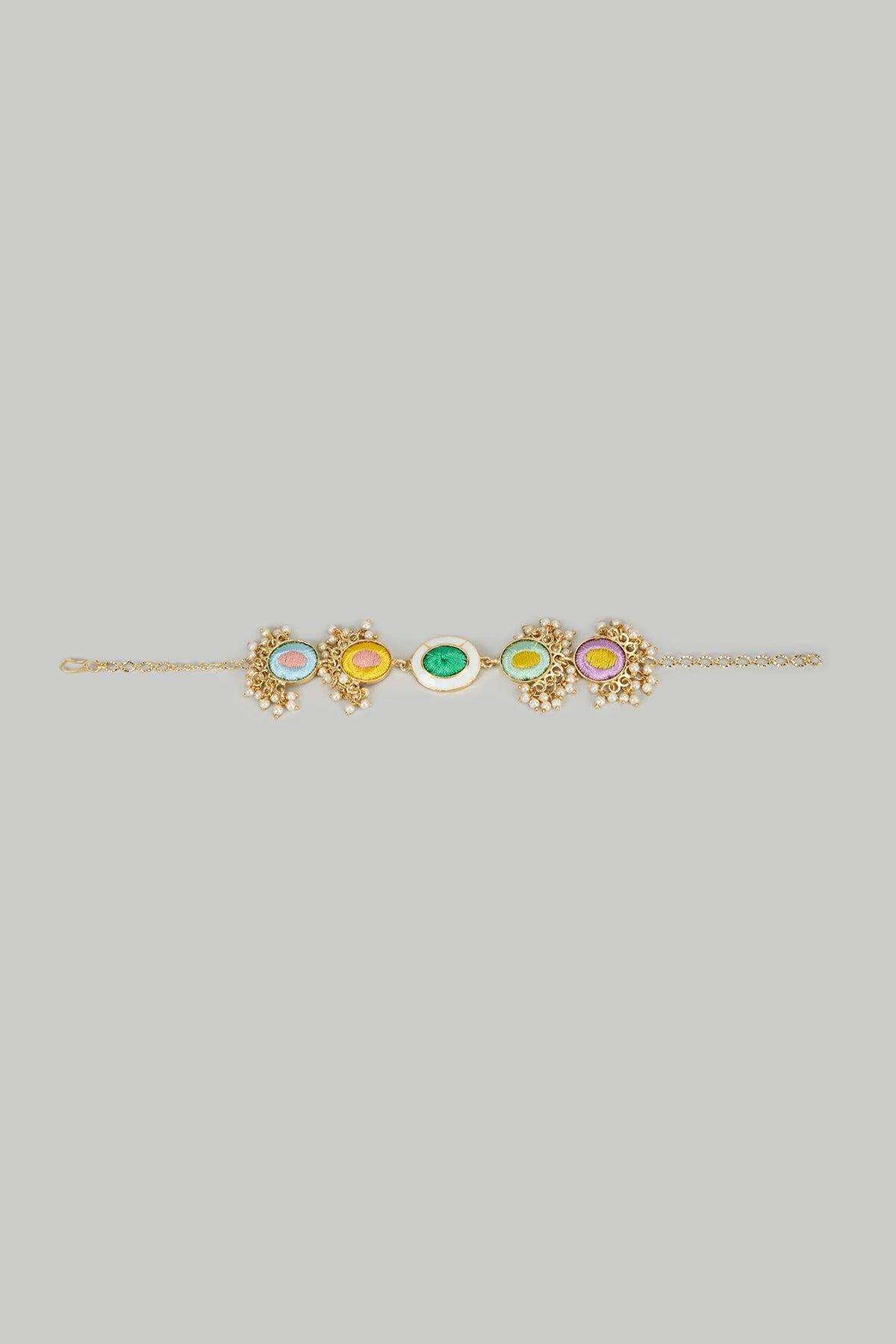 Gold Plated Multi-Colored Enameled Necklace Set