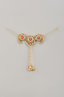 Gold Matte Finish Embellished Handharness