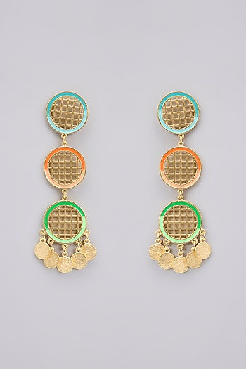 Gold Plated Pearl Dangler Earrings