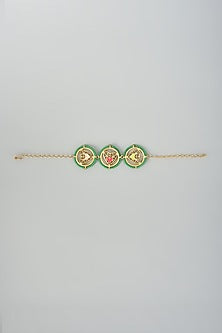 Gold Finish Multi-Colored Enameled Bracelet