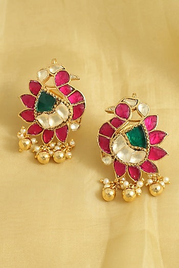 Gold Finish Handcrafted Peacock
Earrings