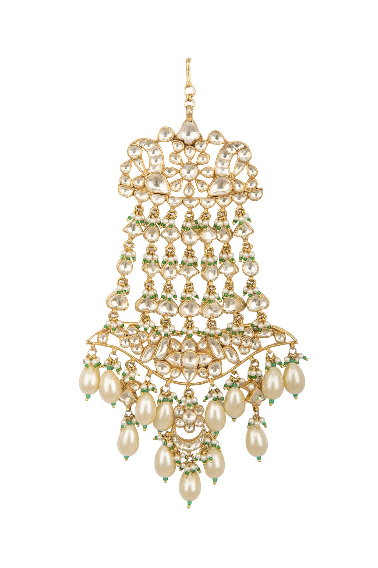 Gold Finish Kundan & Pearls Passa
