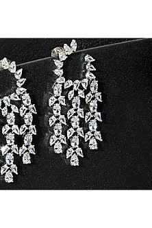White Finish Zircon Dangler Earrings