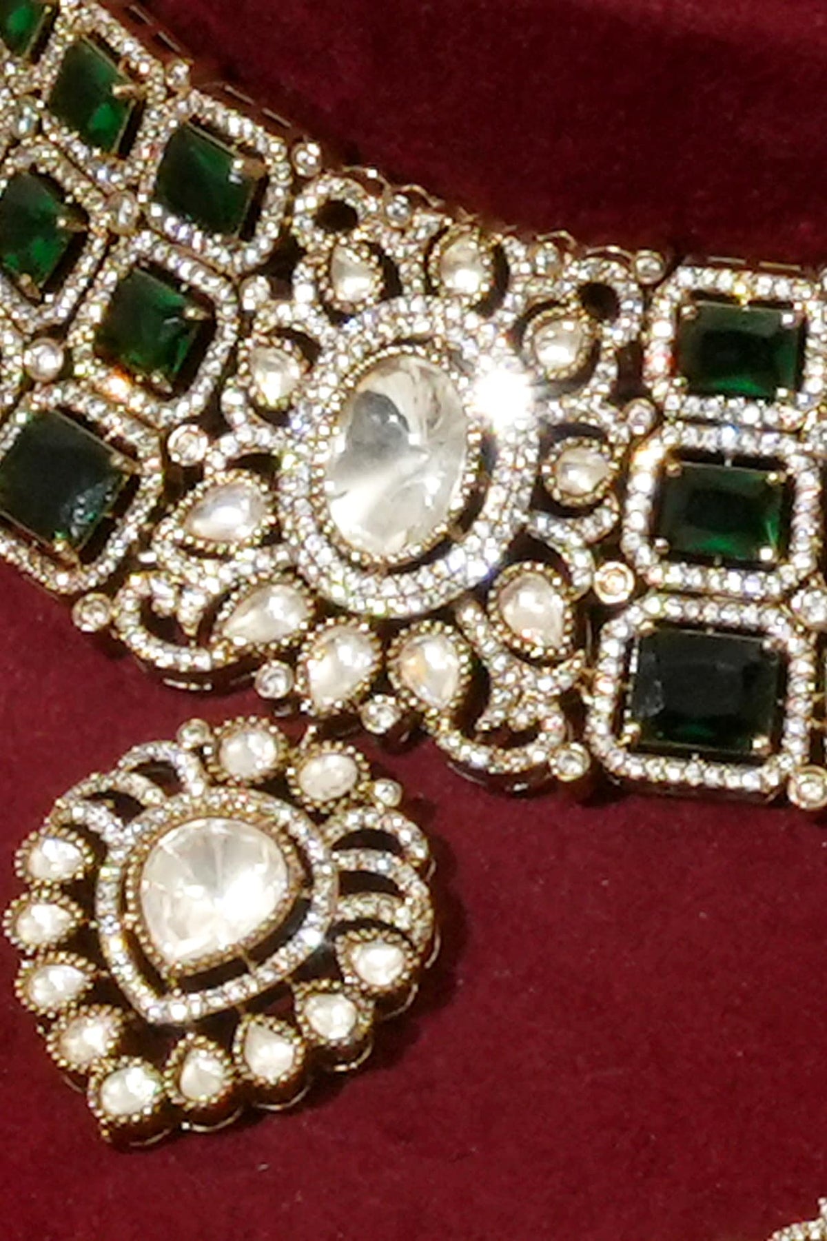Gold Plated Kundan Polki Choker Necklace Set