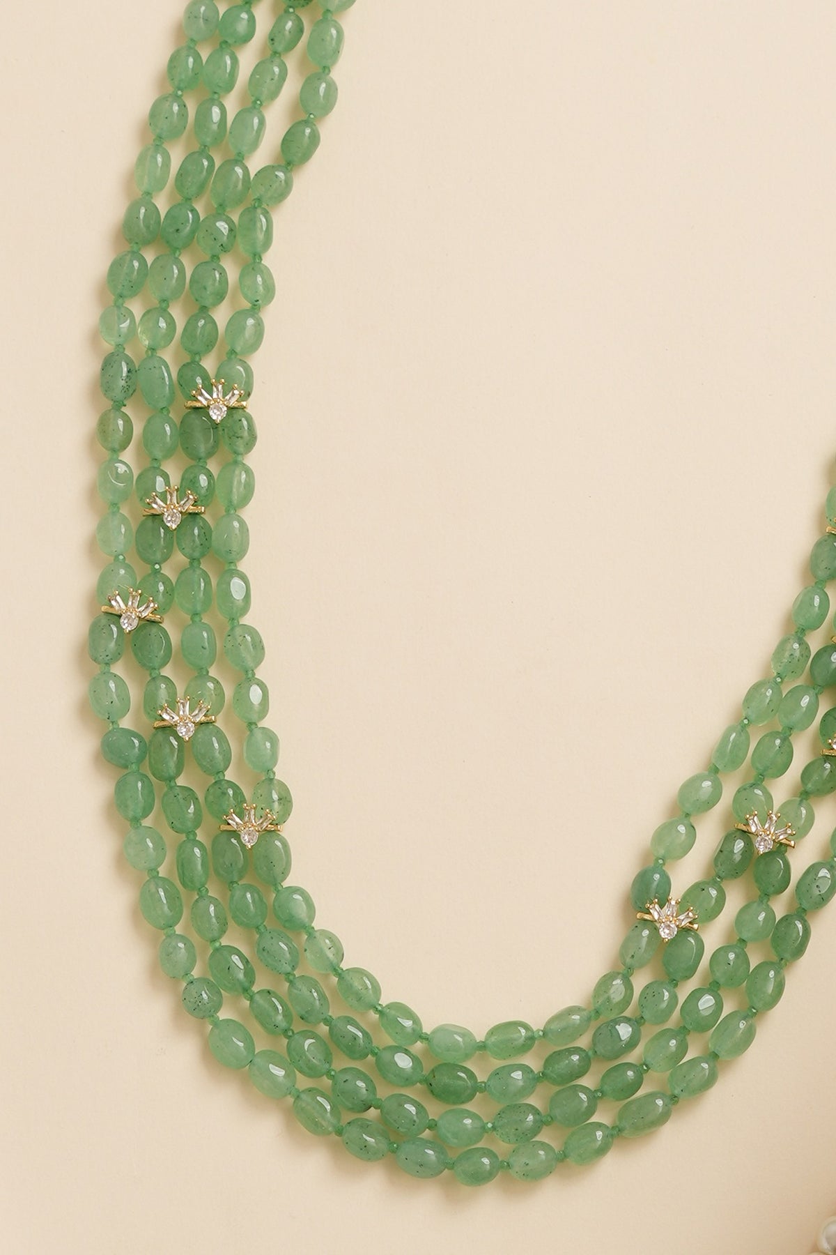 Emerald Kundan Polki Mala