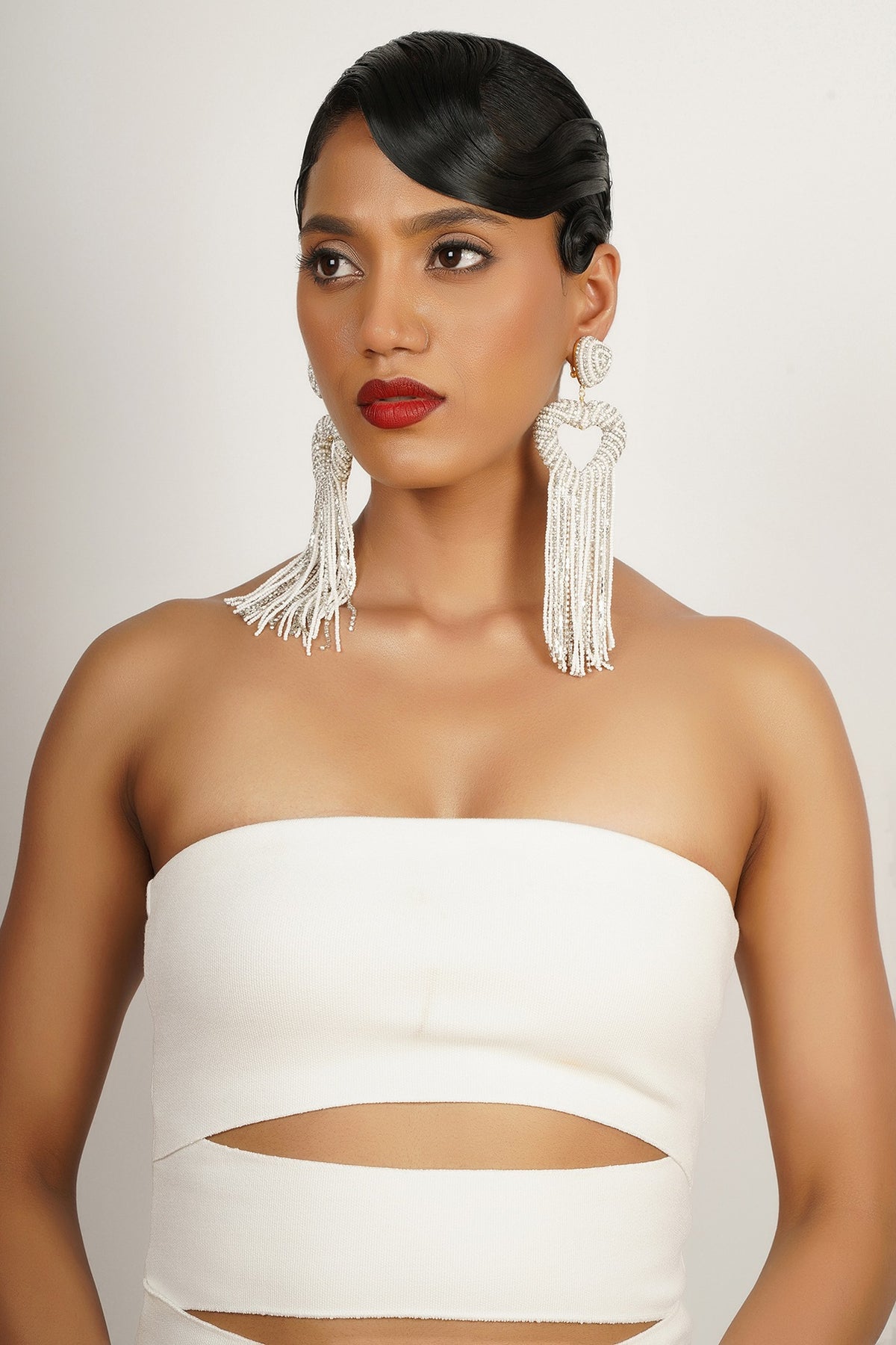 Silver Crystal Dangler Earrings