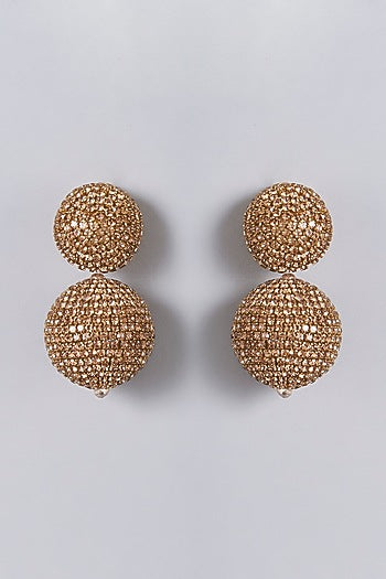 Gold Finish Crystal Dangler Earrings