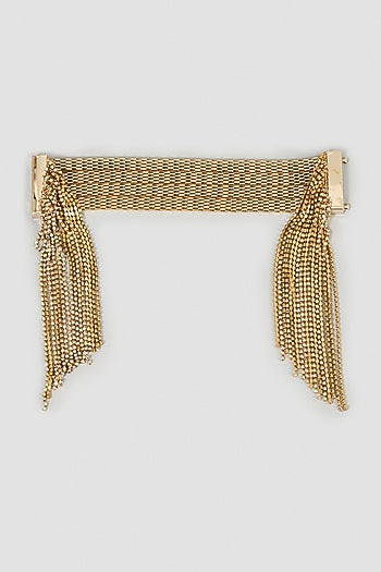 Gold Finish Crystal Chain Hanging Bracelet