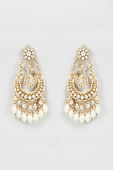 Gold Plated Kundan & Jadtar Stone Chandbali Earrings