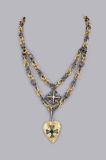 Gold Finish Electroplated Pendant Necklace