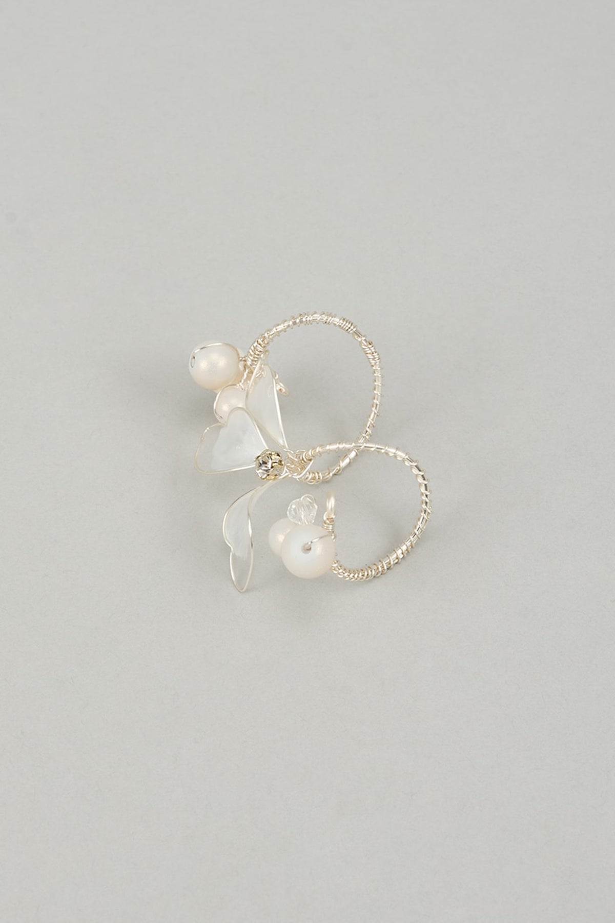 Gold Finish White Enameled Handcrafted Adjustable Floral Ring
