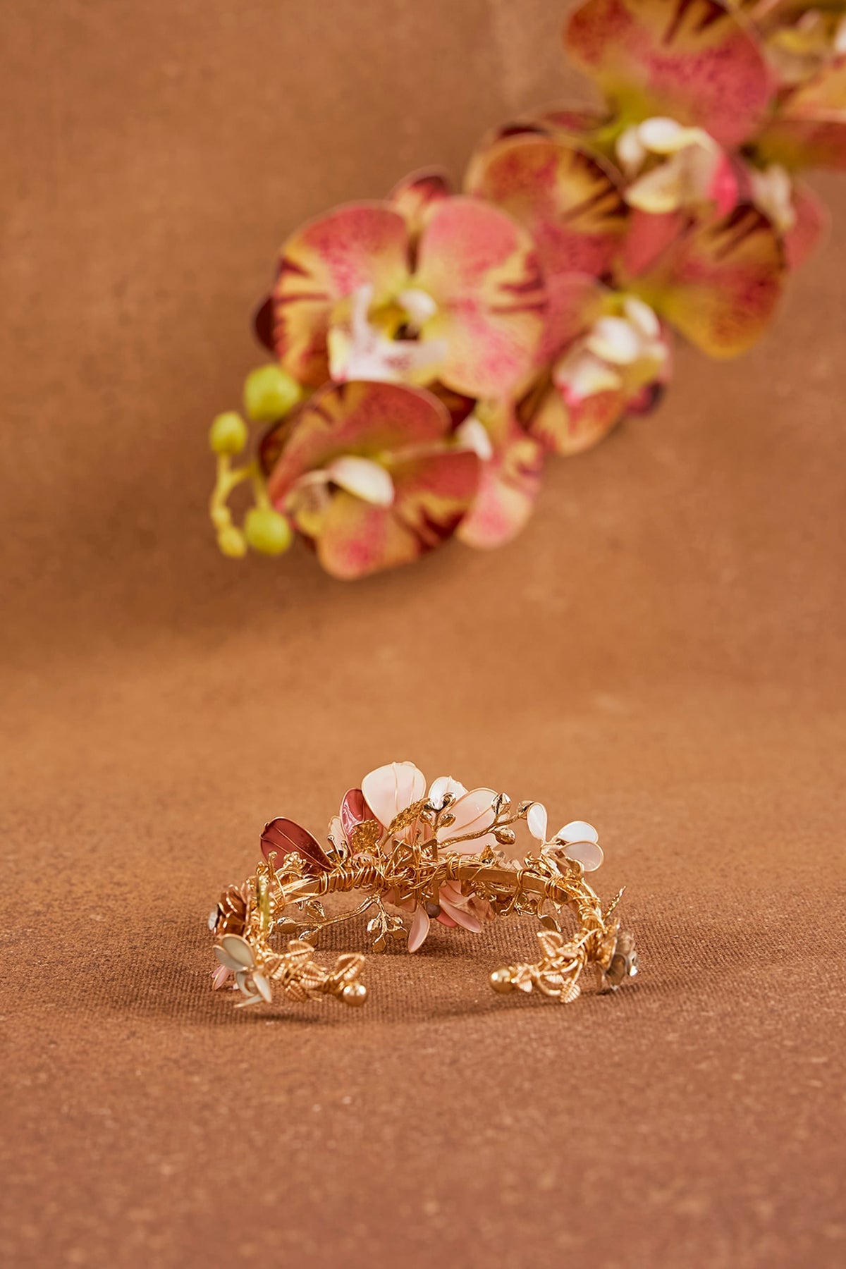 Multi-Colored Enameled Floral Bracelet