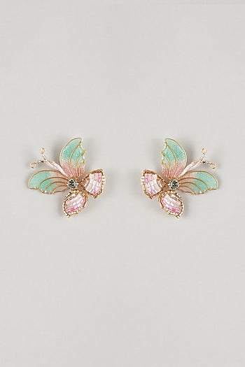 Multi-Colored Resin Floral Stud Earrings