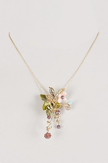 Green Resin Floral Necklace