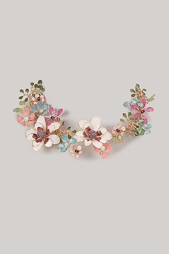 Multi-Colored Enameled Floral Necklace